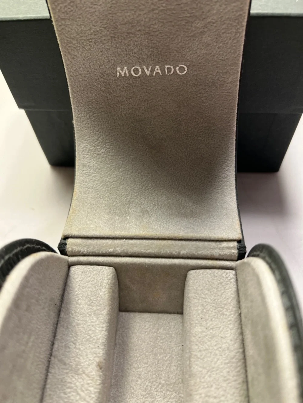 Vintage Movado Watch Box Gray Empty Used